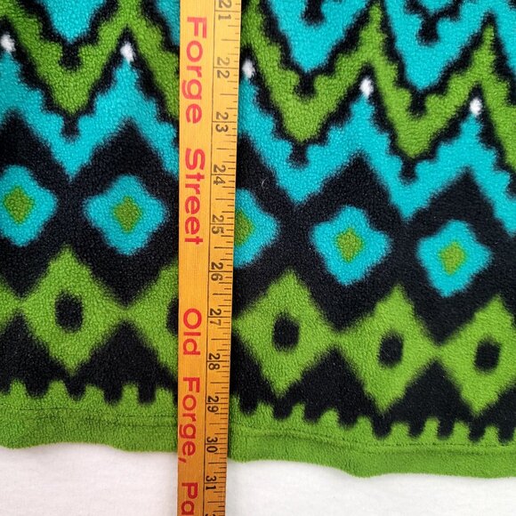 Bob Mackie Wearable Art Green Teal Geometric Fleece Pullover Sweater 2X - Picture 8 of 8
